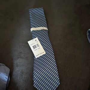 Perry Ellis Navy and Gray Patterned Tie